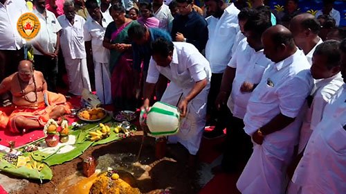 மதுரையில் புதிய சார்பதிவாளர் அலுவலக கட்டட கட்டுமான பணிகளுக்கான பூமி பூஜை