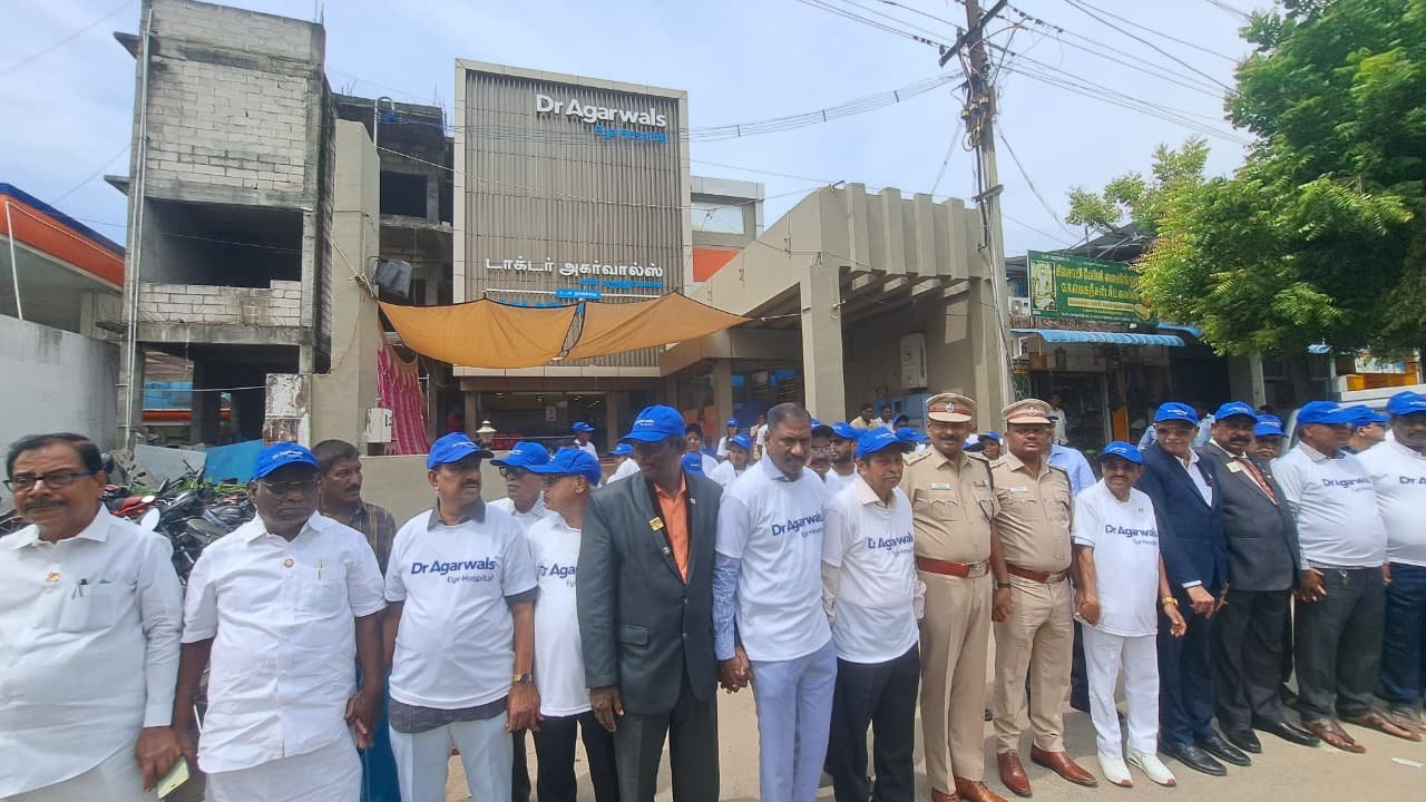 காஞ்சிபுரத்தில் கண் தான விழிப்புணர்வு மனித சங்கிலி