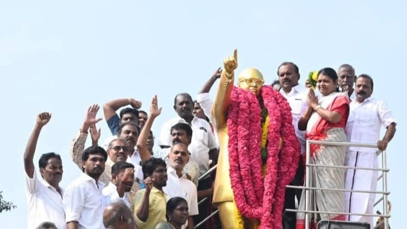 தூத்துக்குடியில் அம்பேத்கரின் திருவுருவ சிலைக்கு அமைச்சர் கீதா ஜீவன் தலைமையில் மரியாதை