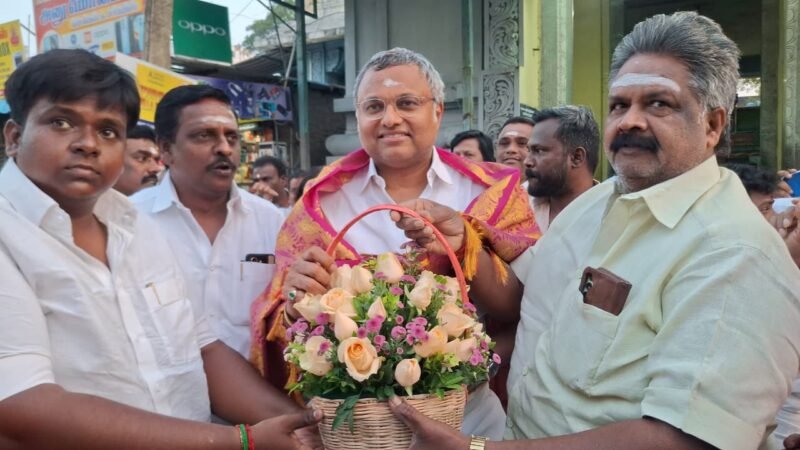 திமுக கூட்டணிக்கு குறித்து எடப்பாடி பழனிசாமி கவலைப்பட தேவையில்லை, பாஜகவால் அதிமுகவிற்கு வழக்கமாக வரும் வாக்கு கூட வராது – கார்த்திக் சிதம்பரம் காஞ்சிபுரத்தில் பேட்டி