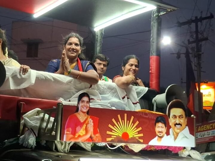 காஞ்சிபுரம் பிள்ளையார் பாளையம் பகுதியில் திமுக வேட்பாளர் நித்யா சுகுமார் வாக்கு சேகரிப்பு!