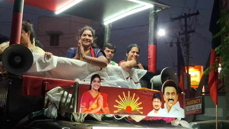 காஞ்சிபுரம் பிள்ளையார் பாளையம் பகுதியில் திமுக வேட்பாளர் நித்யா சுகுமார் வாக்கு சேகரிப்பு!