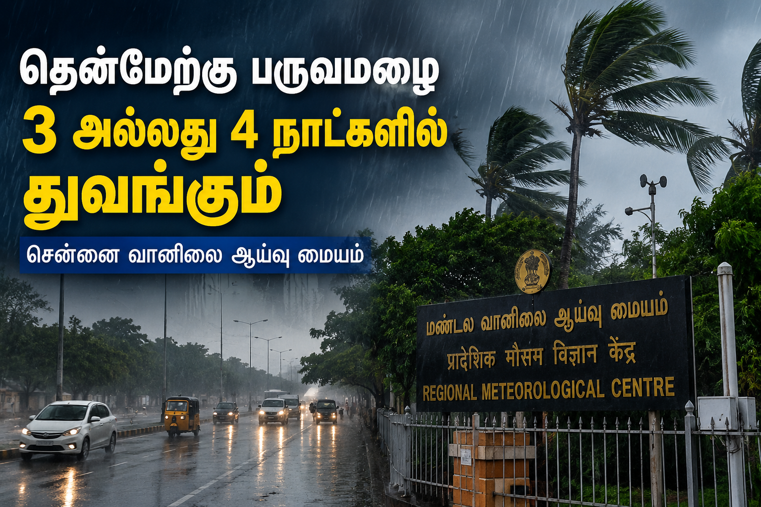 தென்மேற்கு பருவமழை இன்னும் 3 முதல் 4 நாட்களில் தொடக்கம்: சென்னை வானிலை ஆய்வு மையம்