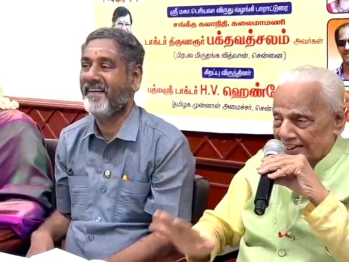 நமக்கு குருவாக இருந்து இன்றும் வழிகாட்டுகிறார் காஞ்சி மகா பெரியவர் : பத்மஸ்ரீ டாக்டர் ஹெச்.வி. ஹண்டே புகழாரம்