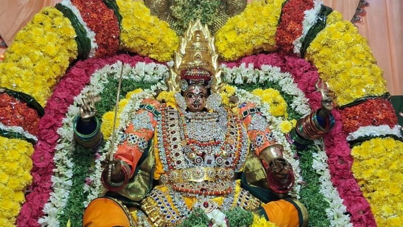 காஞ்சிபுரம் பத்ரகாளியம்மன் கோயிலில் ஸ்ரீதேவி கருமாரியம்மன் அலங்காரம்!
